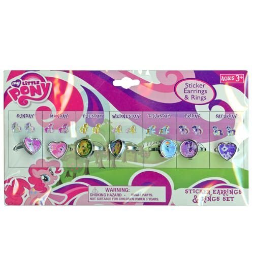 My Little Pony Days of the Week Ring and Earring Set