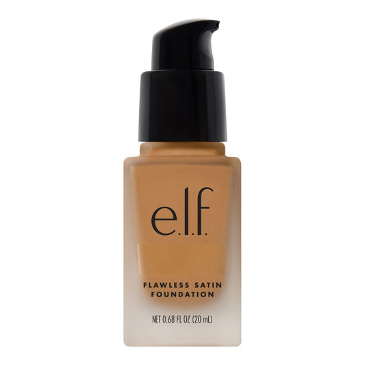 e.l.f. Flawless Satin Foundation, Lightweight & Medium Coverage, Semi-Matte Finish, Vegan & Cruelty-Free, Cashew, 0.68 Fl Oz (20mL)