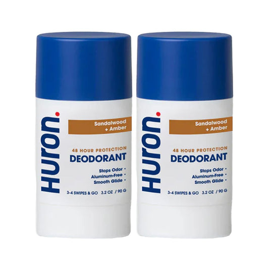 Huron Deodorant for Men and Women, 48-Hour Odor Protection, Aluminum-Free Deodorant with Sandalwood + Amber Scent, Moisturizing, Phthalate-Free Beauty and Personal Care Huron