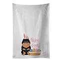 Caroline's Treasures WDK5069WTKT Black and Tan Pomeranian Easter White Kitchen Towel Set of 2 Dish Towels Decorative Bathroom Hand Towel for Hand…