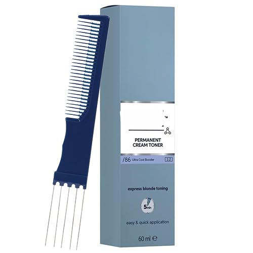 BlondorPlex Ultra Cool Booster /86 Cream Toner 2 Ounce with Dual Comb