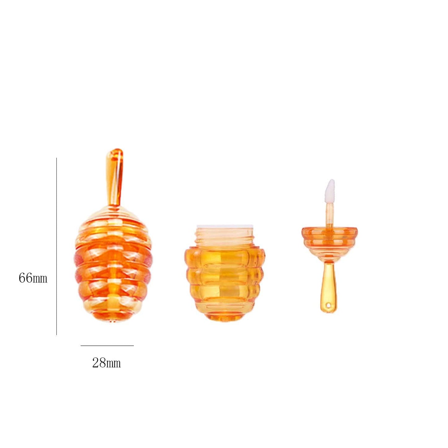 25 Pieces Honey comb Shaped 6ml Lip Gloss Tube Empty Plastic Lip Gloss Container Mini Clear Refillable Lip Balm Bottle Container with 2 Pieces Plastic
