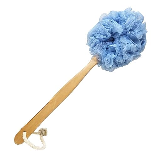 RASDDER Back Scrubber for Shower & Body, Long Handle Bath Brush with Loofah Sponge, Exfoliating Shower Brush for Men and Women