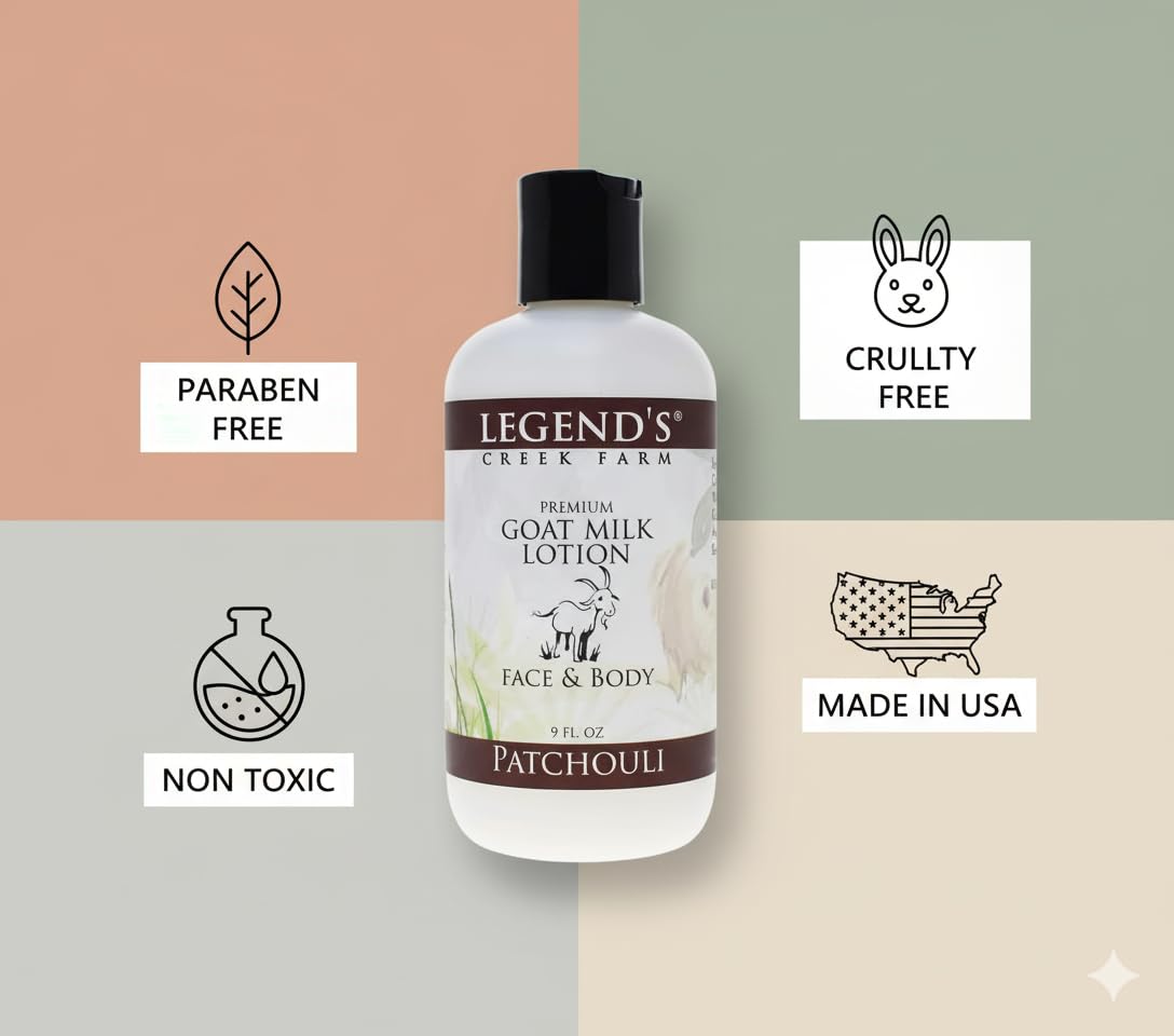 Legend's Creek Farm Goat Milk Lotion - Deeply Moisturizing Goat Milk Body Lotion for Body, Hand & Face - 9 oz Body Moisturizer with Shea Butter