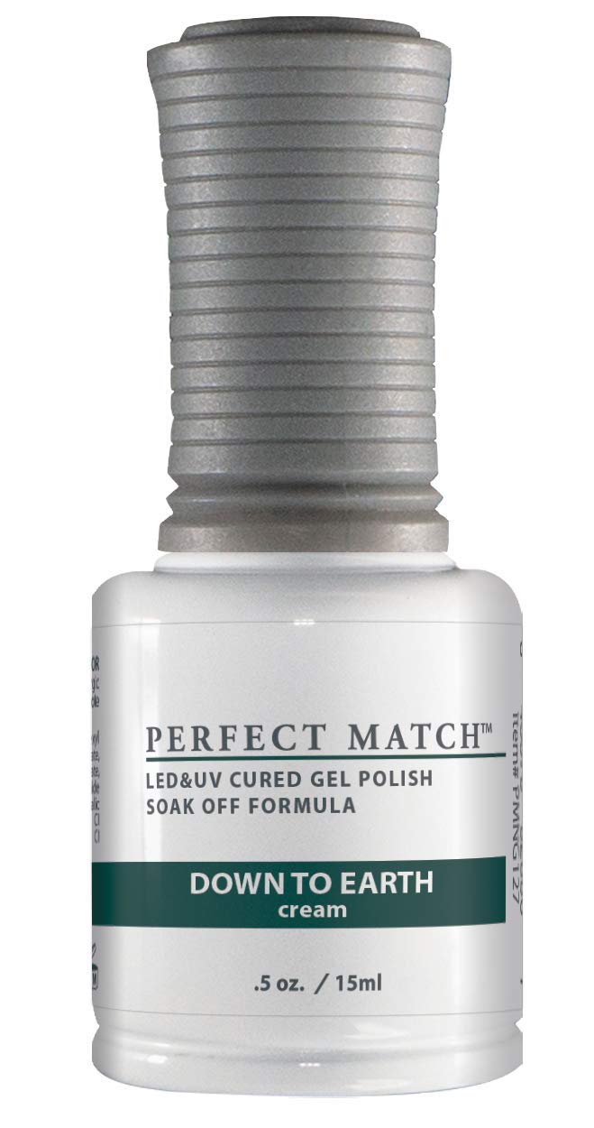 LeChat - Perfect Match Gel Polish - Down To Earth - Shadow Gray-Green with Cream Finish - (0.5 Ounce) - Easy Application - Soak Off Formula Beauty & Personal Care LECHAT