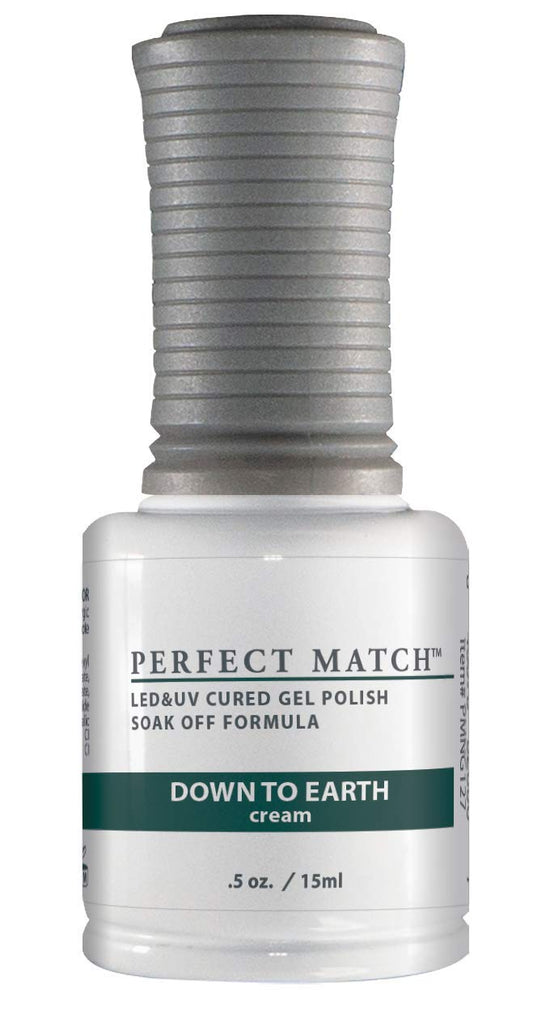 LeChat - Perfect Match Gel Polish - Down To Earth - Shadow Gray-Green with Cream Finish - (0.5 Ounce) - Easy Application - Soak Off Formula Beauty & Personal Care LECHAT