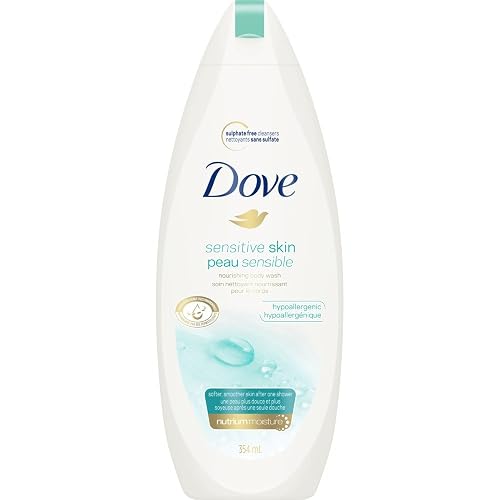 Dove Sensitive Skin Beauty Body Wash 12 oz (Pack of 6)