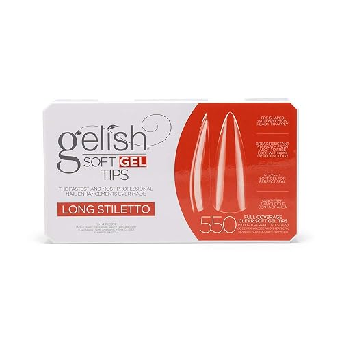 Gelish Soft Gel™ Tips Press on Nails Extension - Long Stiletto, 550 Count Beauty & Personal Care Gelish