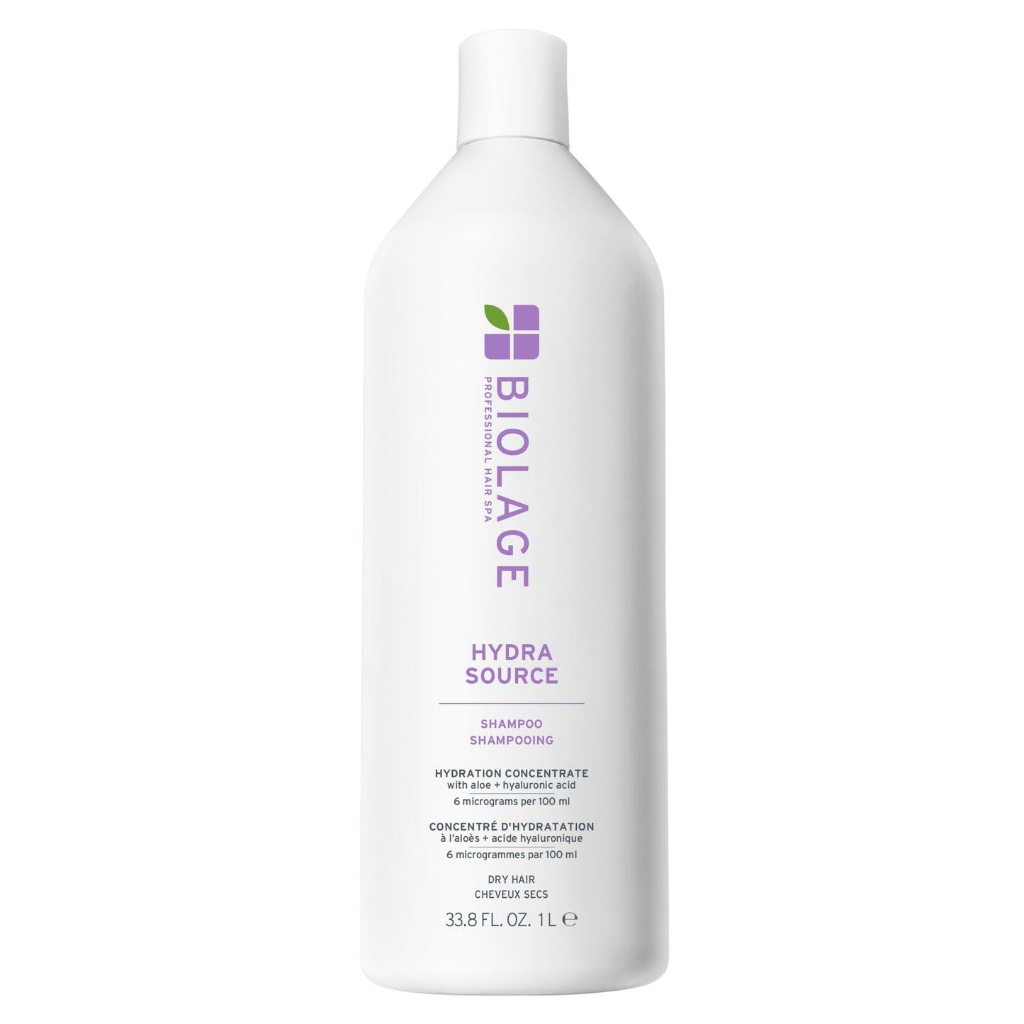 Biolage Hydra Source Shampoo - Softens, Moisturizes & Adds Shine, For Dry Hair, Infused with Micro-Filtered Aloe Vera & Fermented Hyaluronic Acid