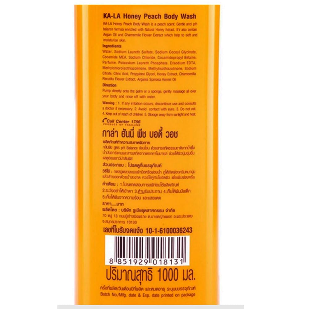 KA-LA Honey Peach Body Wash 1000 ML.