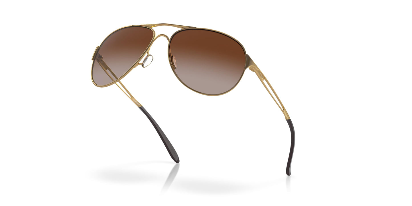 Oakley Women's Caveat Aviator Sunglasses,Polished Gold Frame/Dark Brown Gradient Lens,One Size