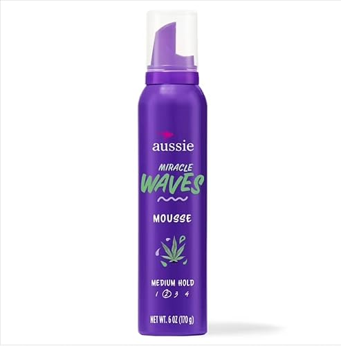 Aussie Miracle Waves Soft Wave Mousse with Hemp Seed Oil, Paraben Free, Sulfate Free, Unisex 6 oz.
