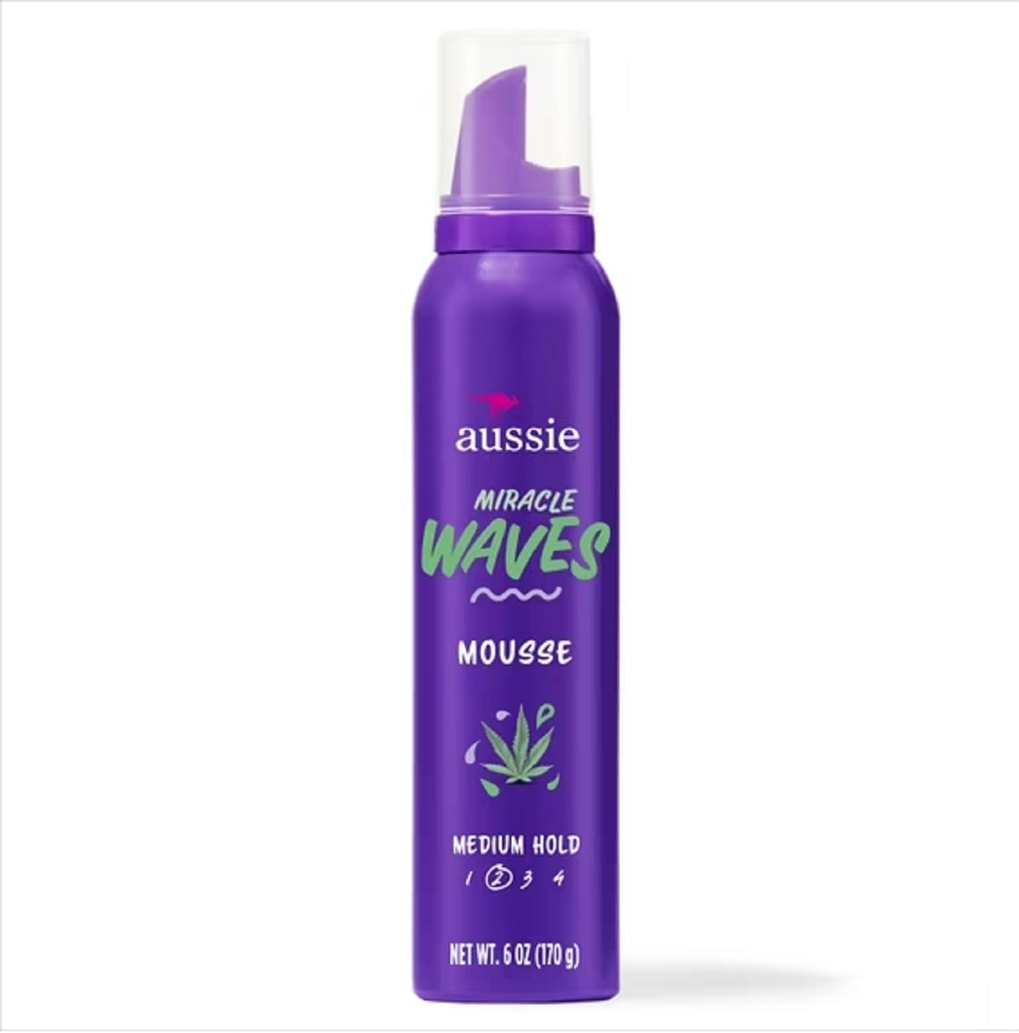 Aussie Miracle Waves Soft Wave Mousse with Hemp Seed Oil, Paraben Free, Sulfate Free, Unisex 6 oz.