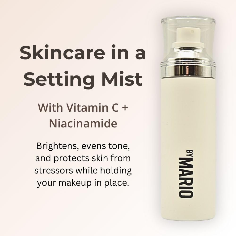 MAKEUP BY MARIO SurrealSkin 16HR Soft Setting Spray, Alcohol-Free, Hydrating Mist for Natural, Long-Lasting Makeup, with Hyaluronic Acid & Vitamin C