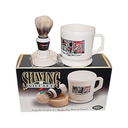 Marvy Shaving Gift Set Contains Mug, Brush, and Soap Beauty and Personal Care MARVY