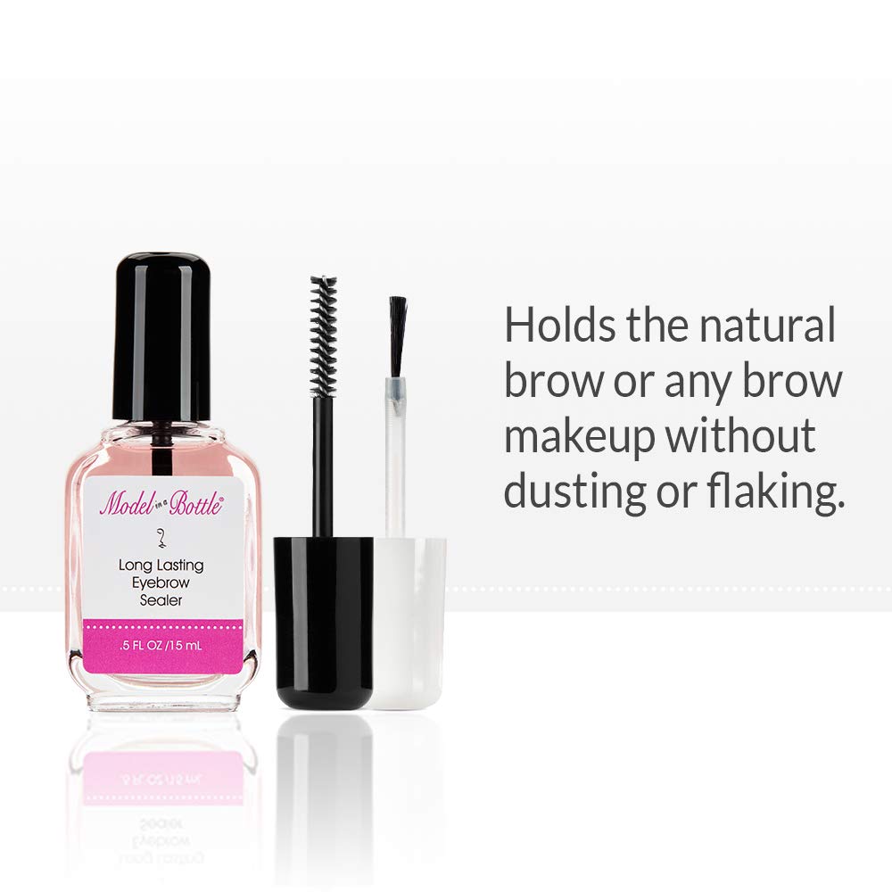 Model in a Bottle Eyebrow Sealer with Mascara & Brush Applicator - Waterproof, Smudge-Proof, Long-Lasting Eyebrow Gel Topcoat for Flawless All-Day