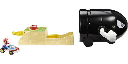 Hot Wheels Mario Kart Bullet Bill Launcher and Mario Kart vehicle by Hot Wheels for kids ages 4, 5, 6, 7, 8