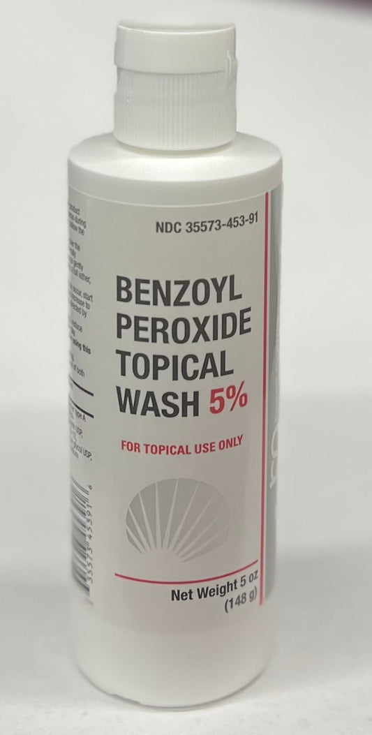 BurelPharma Benzoyl Peroxide Topical Face Wash 5% Acne Medication 5oz, 1 Count (Pack of 1)