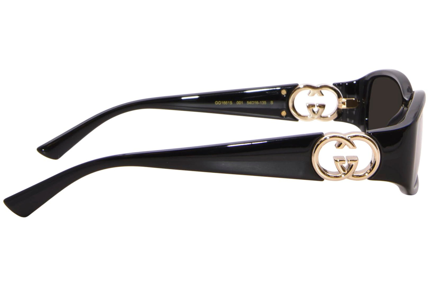 Gucci Women's Hailey Rectangular Sunglasses, Black-Black-Grey, One Size