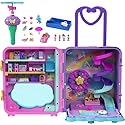 Polly Pocket Pollyville Playset, Resort Rollaway Suitcase, Large Travel Toy with 4 Dolls, Car, 25+ Accessories & Storage