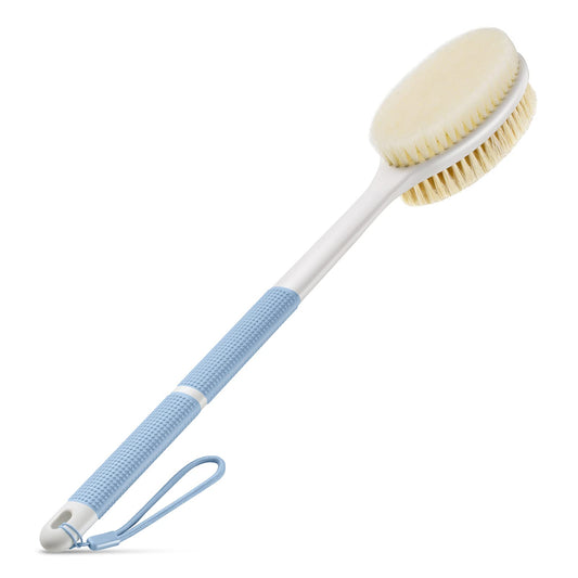Backski Back Scrubber Anti Slip for Shower, Shower Brush Long Handle with Stiff and Soft Bristles, Body Exfoliator for Bath or Dry Brush(Blue) Beauty & Personal Care Backski