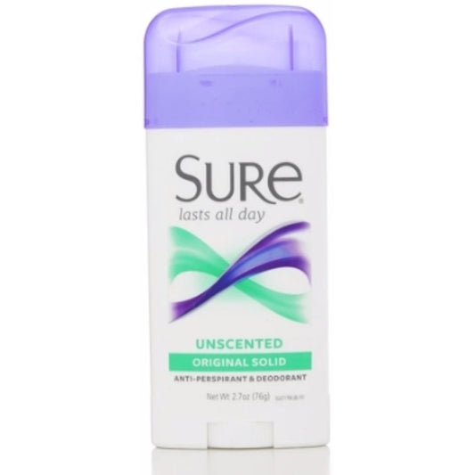 Sure Original Solid Unscented Anti-Perspirant Deodorant, 2.70 oz, 7-Pack Beauty and Personal Care Sure