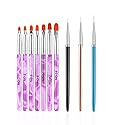 10 Pcs Gel Nail Brush Set, 7 Pcs UV Gel Nail Painting Brushes with 3 Pcs Nail Art Liner Brushes, Nail Art Brush Nail Painting Brush Pen Set