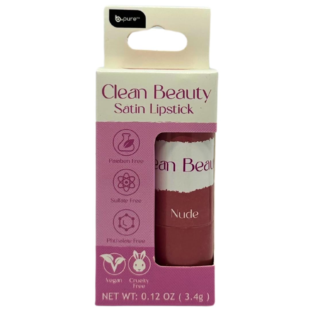 b.pure Clean Beauty Satin Lipstick Nude .12 oz