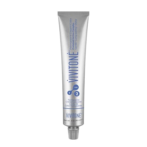Vivitone Permanent Cream Color (8G Light Golden Blonde) 3oz. - 100% Grey Coverage, Long Lasting Shine, Made in Italy.