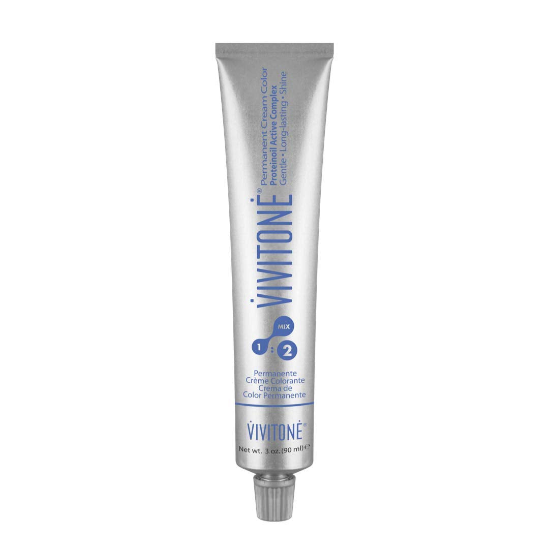 Vivitone Permanent Cream Color (4A Ash Brown) 3oz. - 100% Grey Coverage, Long Lasting Shine, Made in Italy.