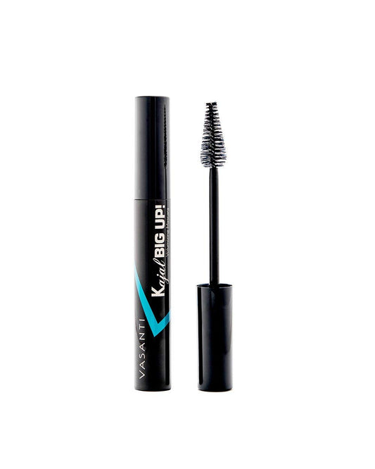 VASANTI Kajal Big Up, Volumizing Mascara (Black) - Long Lasting, Water resistant, Sumdge proof, Intense Volume, Safe for Sensitive Eyes, Non Clumping
