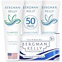 BERGMAN KELLY Rectangular Hotel Soap Bars, Shampoo & Conditioner 3-Piece Set (1 oz each, 150 pc, White Tea), Delight Guests with Revitalizing