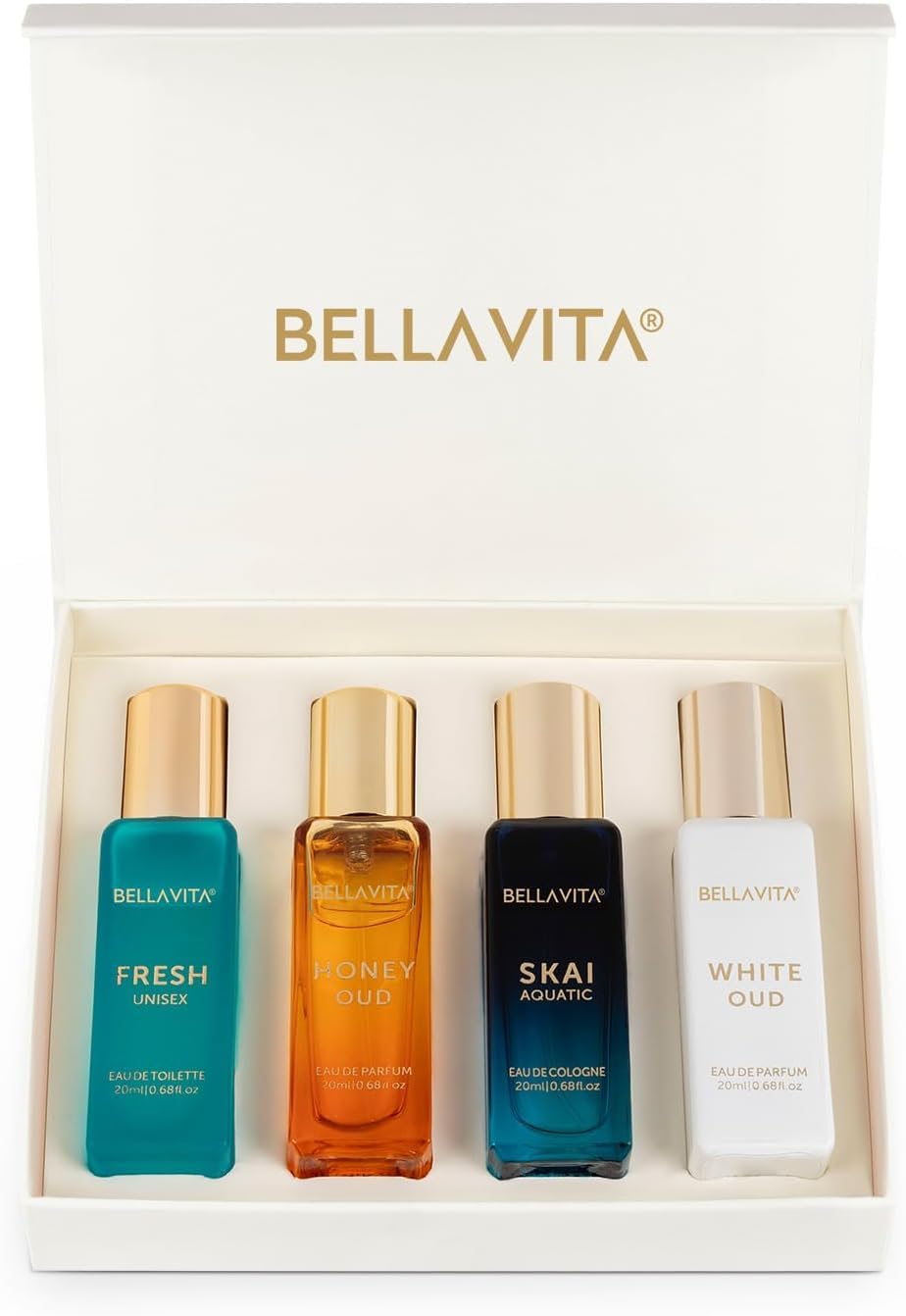 Bellavita Luxury Unisex Perfume Gift Set with Honey & White Oud, Skai, & Fresh | 80ml | Perfume for Men and Women | Honey, Artemisia Lemon, Bergamot Beauty and Personal Care Bella Vita Luxury Default Title