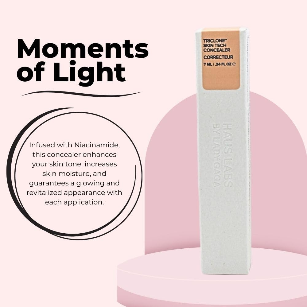 HAUS LABS BY LADY GAGA Triclone Skin Tech Hydrating + De-puffing Concealer with Fermented Arnica 14 Light Peach