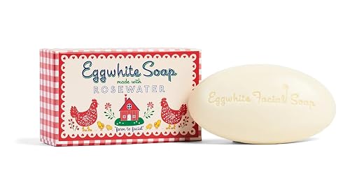Kalastyle EGGWHITE & ROSEWATER Facial Soap | Removes Makeup | Tightens Pores | Softens Skin | 1.76 ounces / 50 grams