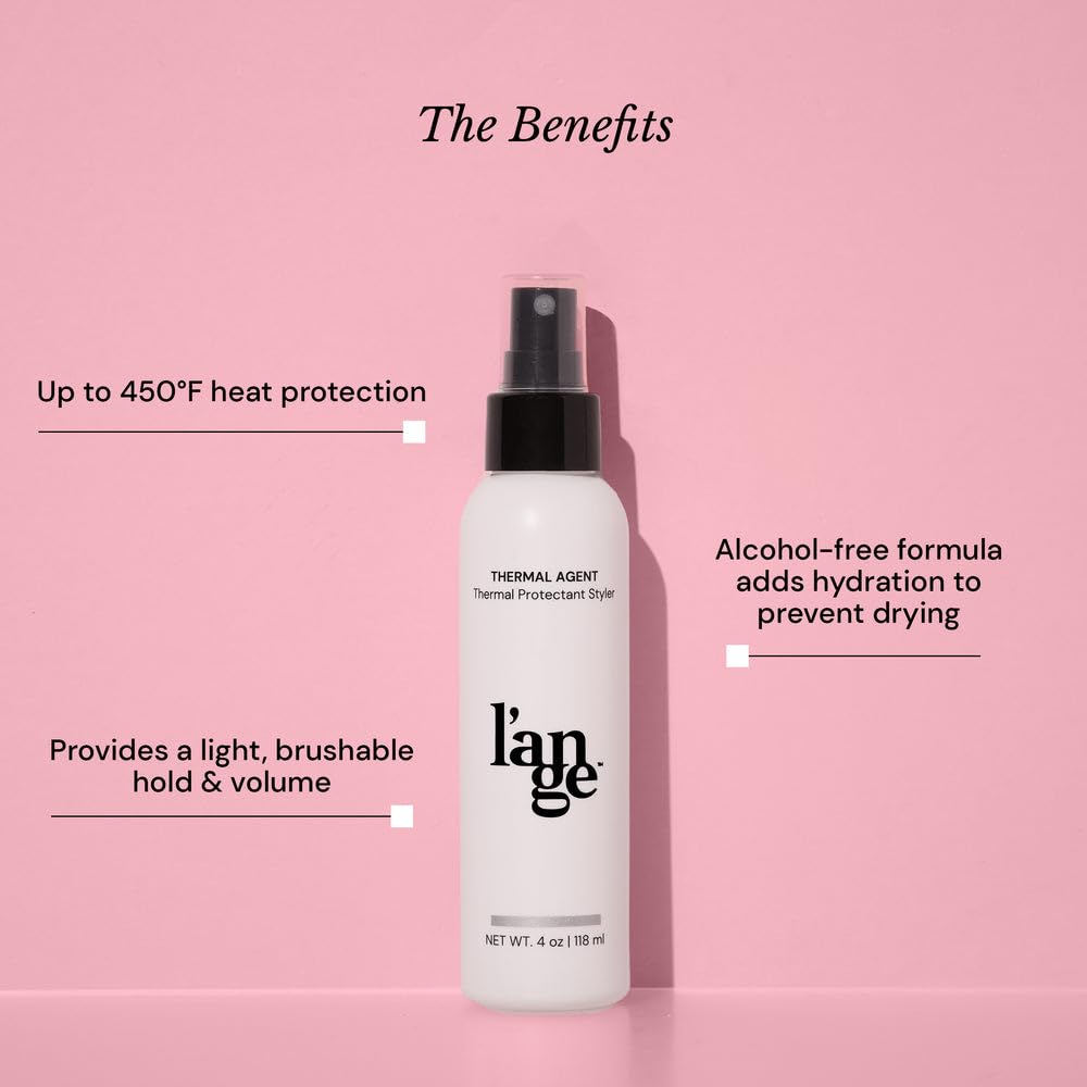 L'ANGE HAIR Thermal Agent Heat Protectant Spray | 450°F Heat Protection Spray for Hair | Controls Frizz, Enhances Shine & Volume | Safe
