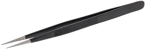 Economy Diamond Tweezers, Black Matte, Fine Point | TWZ-703.70