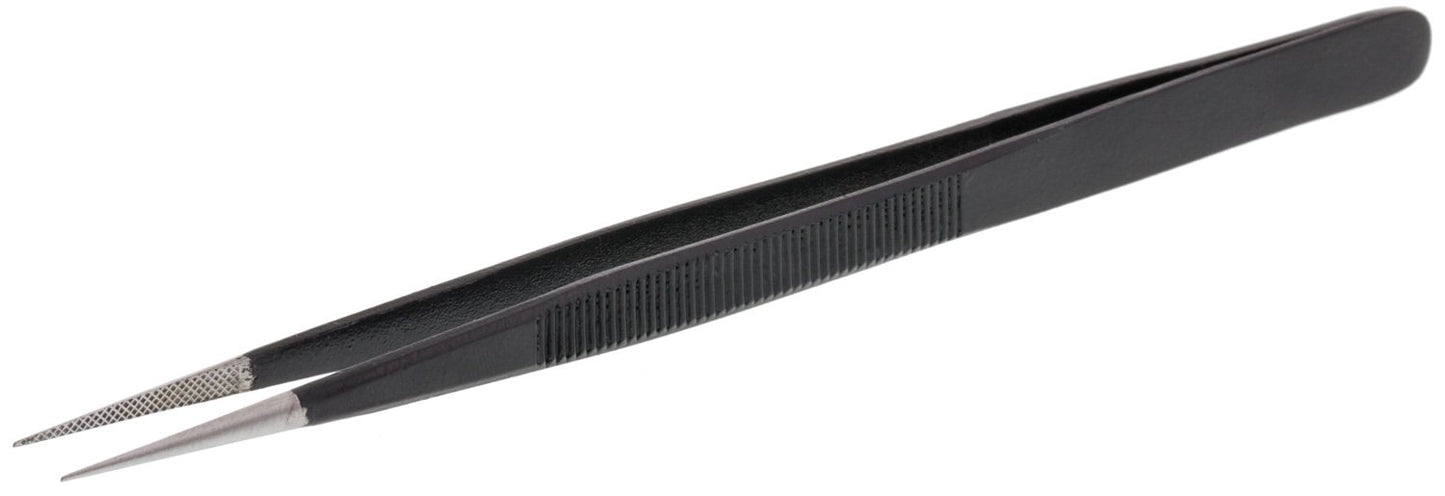 Economy Diamond Tweezers, Black Matte, Fine Point | TWZ-703.70