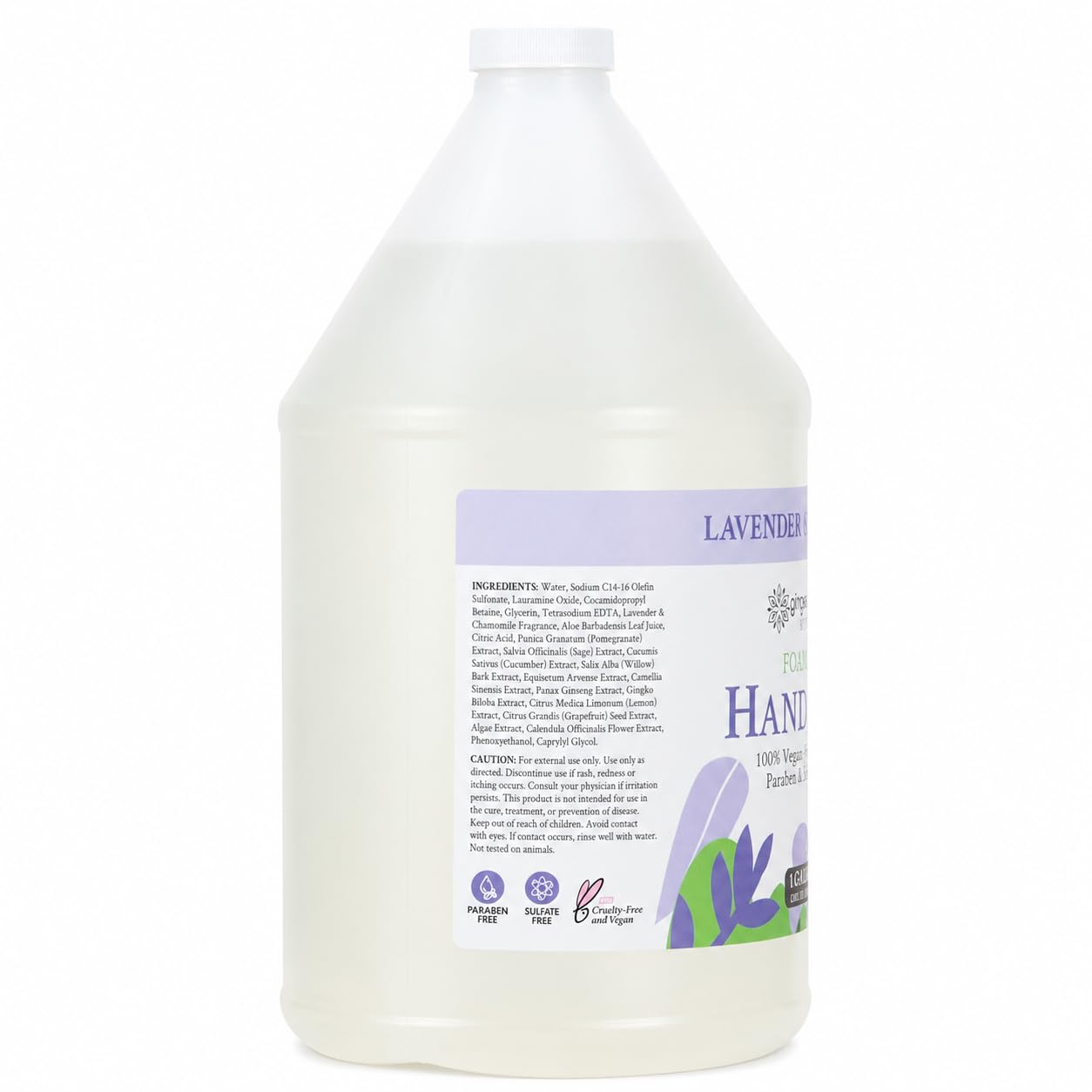 Ginger Lily Farms Botanicals All-Purpose Foaming Hand Soap Refill, 100% Vegan & Cruelty-Free, Lavender Chamomile Scent, 1 Gallon (128 Fl Oz)