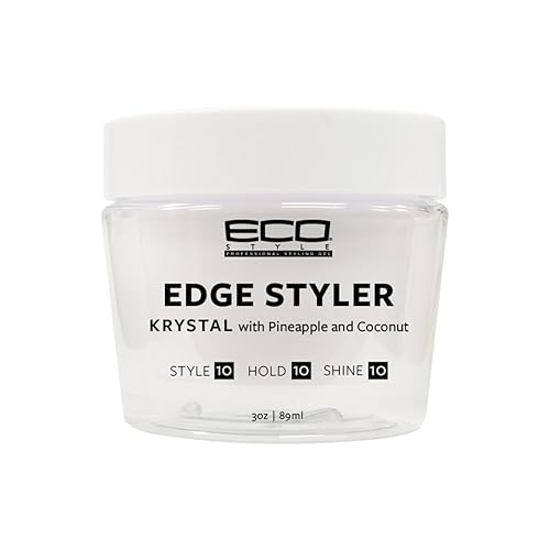 Eco Style Krystal Styling Pomade with Pineapple & Coconut - Lightweight Hold, Shine & Frizz Control, 3 oz