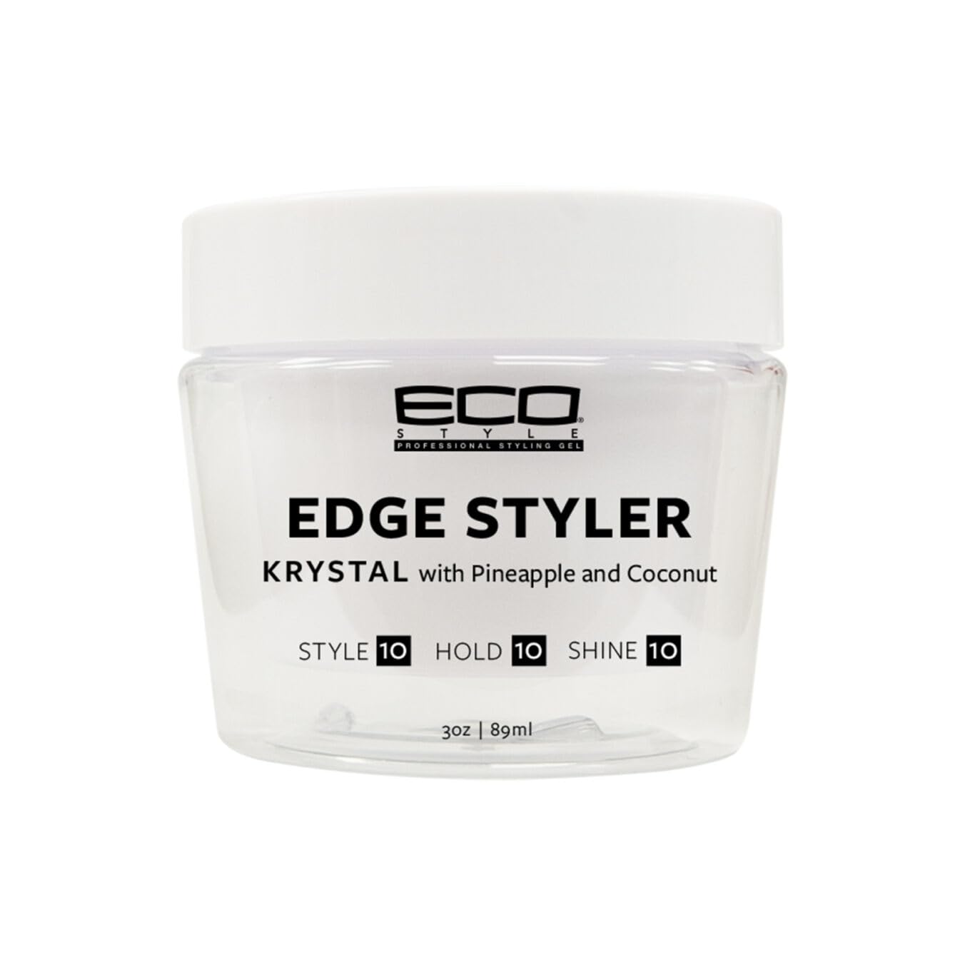 Eco Style Krystal Styling Pomade with Pineapple & Coconut - Lightweight Hold, Shine & Frizz Control, 3 oz