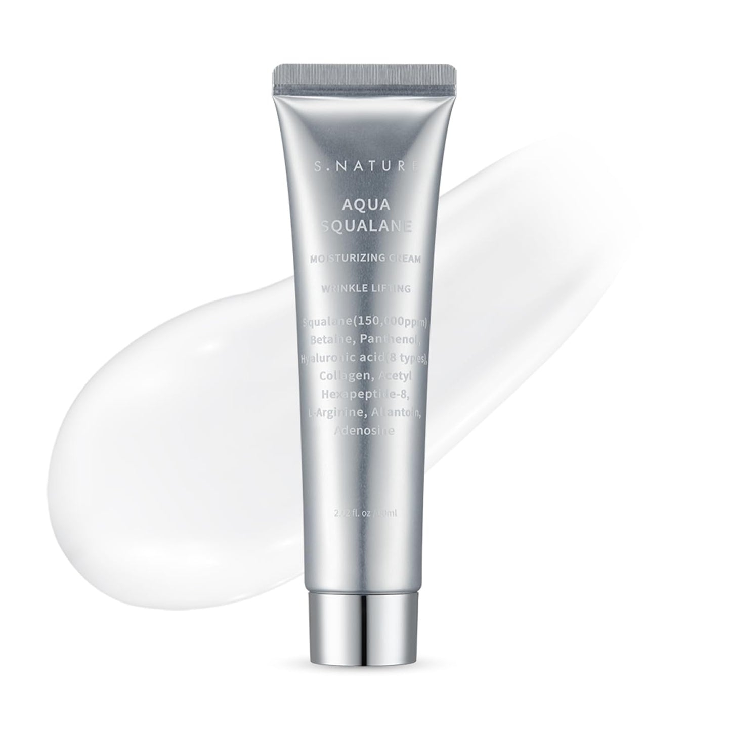 S.NATURE Pore Refining Moisturizer for Dry & Sensitive Skin - Squalane Hydrating Face Cream, Tightening & Smoothing Pores, Lightweight Korean