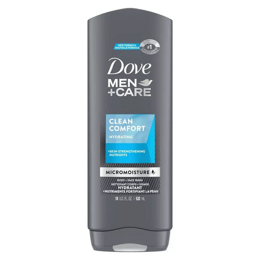 Dove Men+Care Body and Face Wash, Clean Comfort, 18 oz