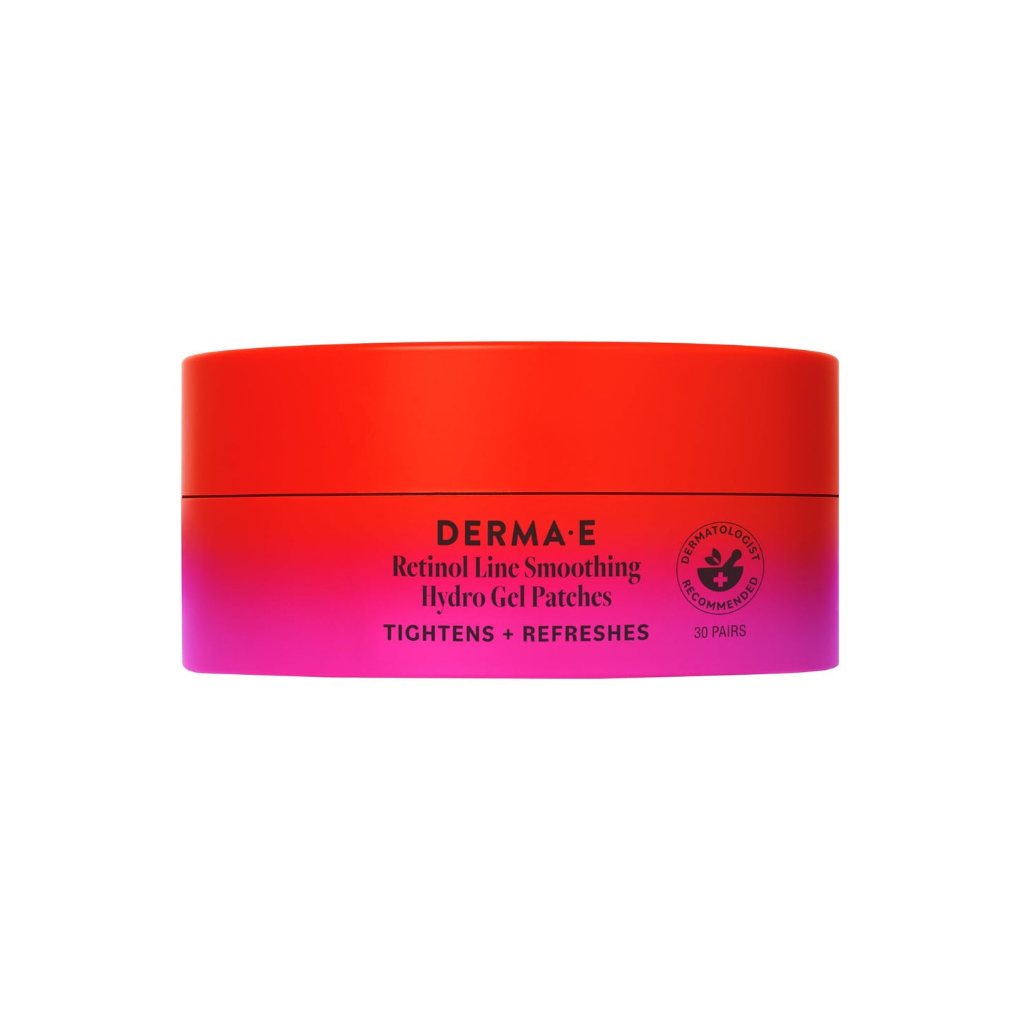 Derma E Retinol + Bakuchiol Under Eye Patches (30 Pairs) Non-Irritating, Line Smoothing Hydro Gel Eye Patches with Rose Water & Real Hibiscus Petals