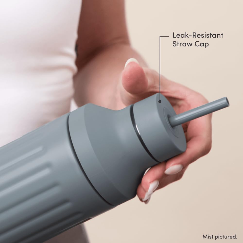 BEAST Health® Stainless Steel Water Bottle, 22 oz, Insulated Stainless Steel, Leak-Proof, Reusable Straw System, Portable Carry Cap, BPA-Free…