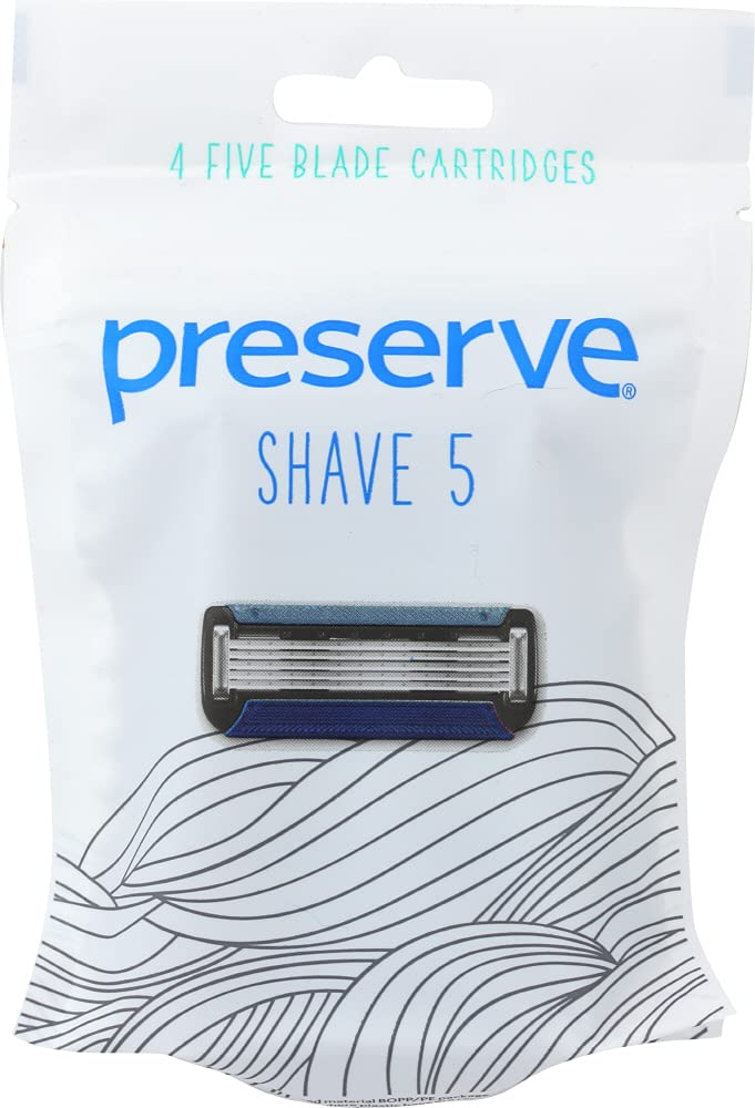 Preserve Shave 5 Replacement Blades, 4 Count per Pack - 6 per case. Beauty and Personal Care Preserve
