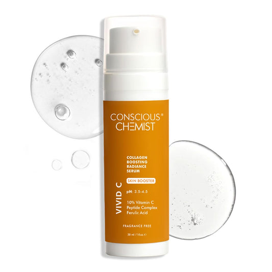 Conscious Chemist Vitamin C 10% Face Serum | 30ml | Brightening & Anti-Aging Serum with Ferulic Acid | Reduces Dark Circles, Fine Lines & Dullness |