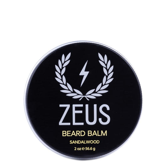 ZEUS Beard Balm, Natural Beeswax & Shea Butter Balm, Softening Conditioner for Facial Hair - MADE IN USA (Sandalwood) 2 oz.