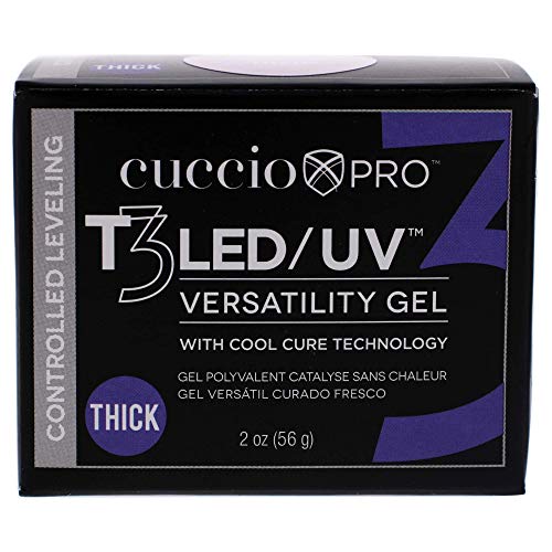 Cuccio Pro T3 LED/UV Cool Cure Versatility Gel - Controlled Levelling - Incredibly Flexible - Strong Adhesion - Thick Viscosity - Fast Application