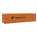 Walthers SceneMaster HO Scale Model of Hapag Lloyd (Orange, Blue) 40' Hi Cube Corrugated Side Container,949-8254